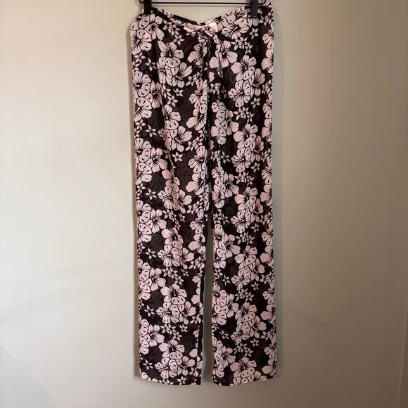 Victoria's Secret Sheer Swim Cover Up Tie Front Tropical Pants - Picture 1 of 6